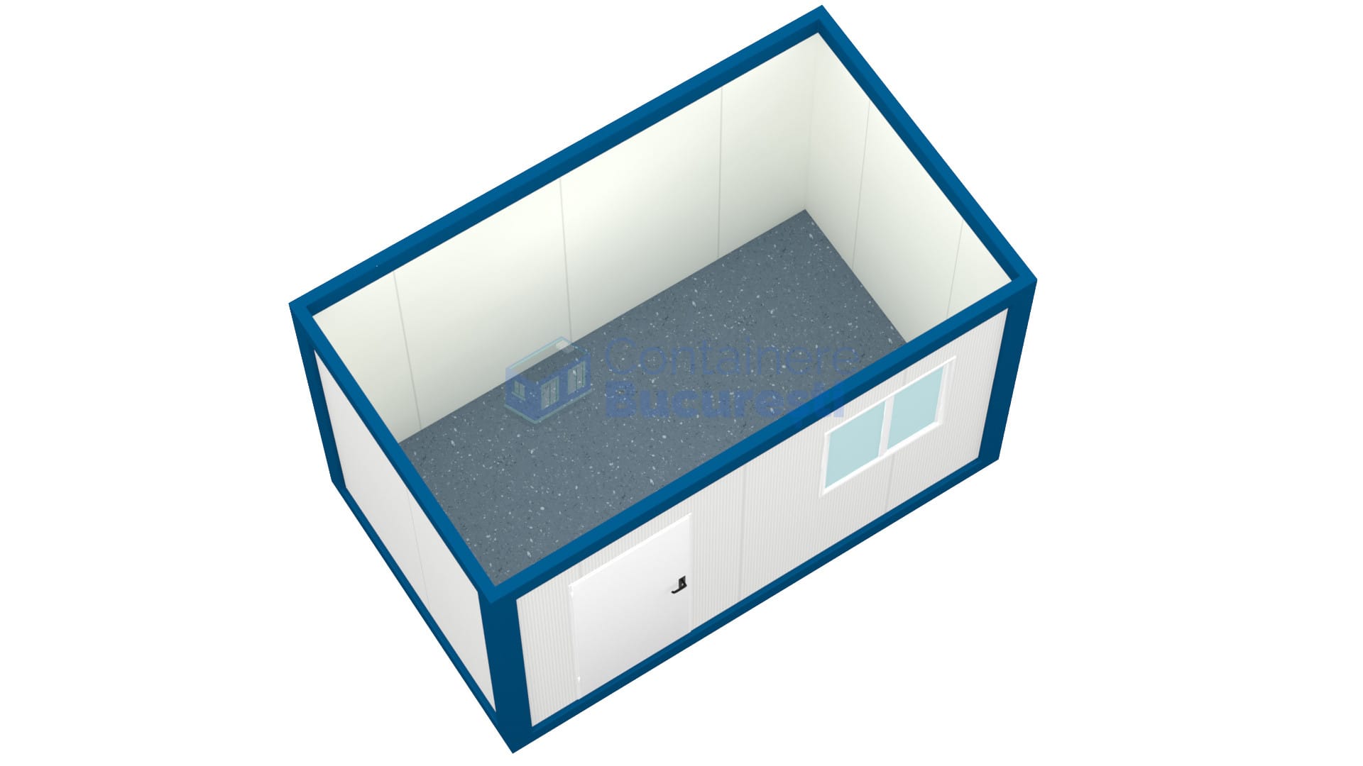 container birou bucuresti 4metri 1geam albastru1