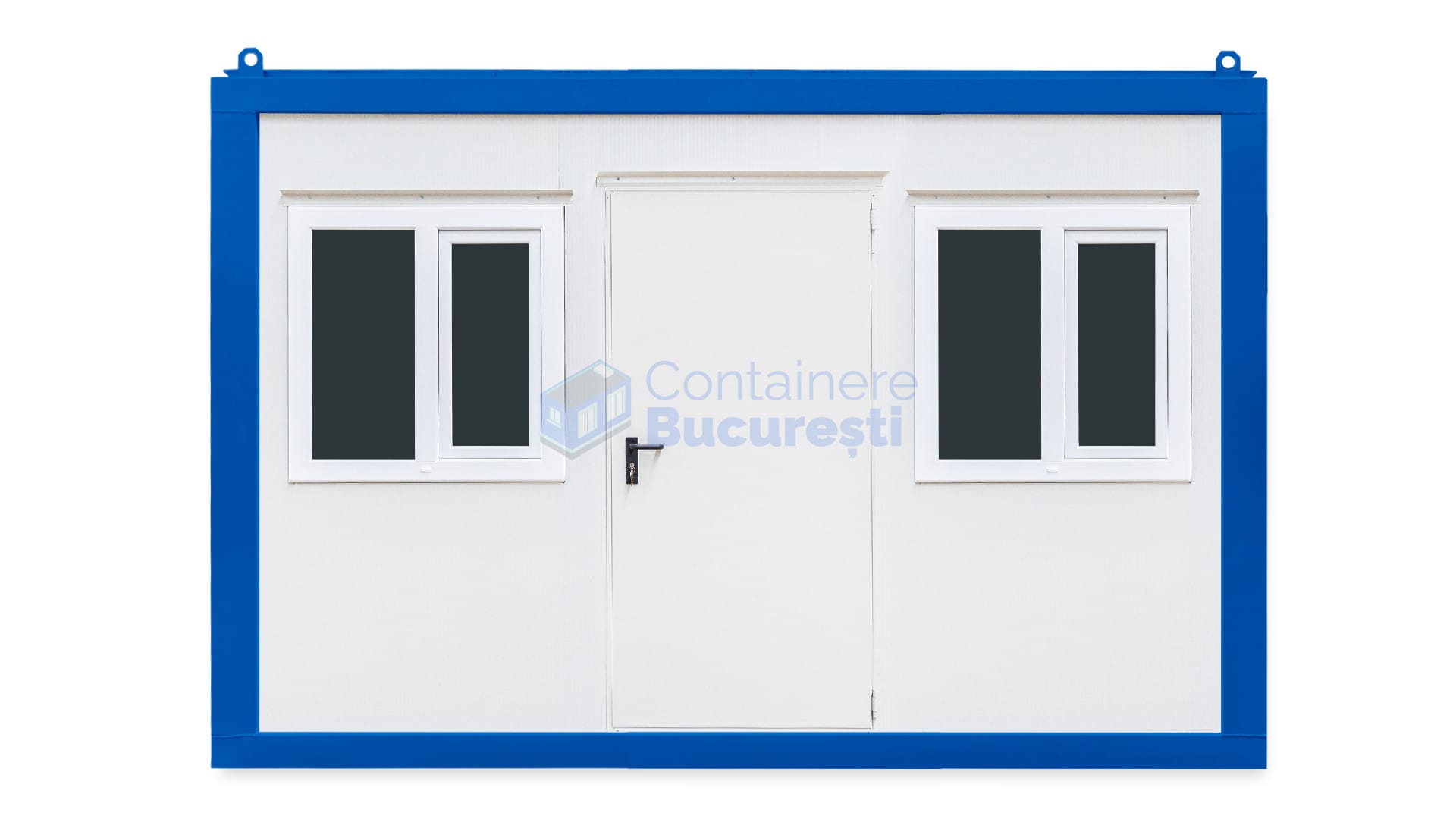 container birou bucuresti 4metri 2geamuri albastru