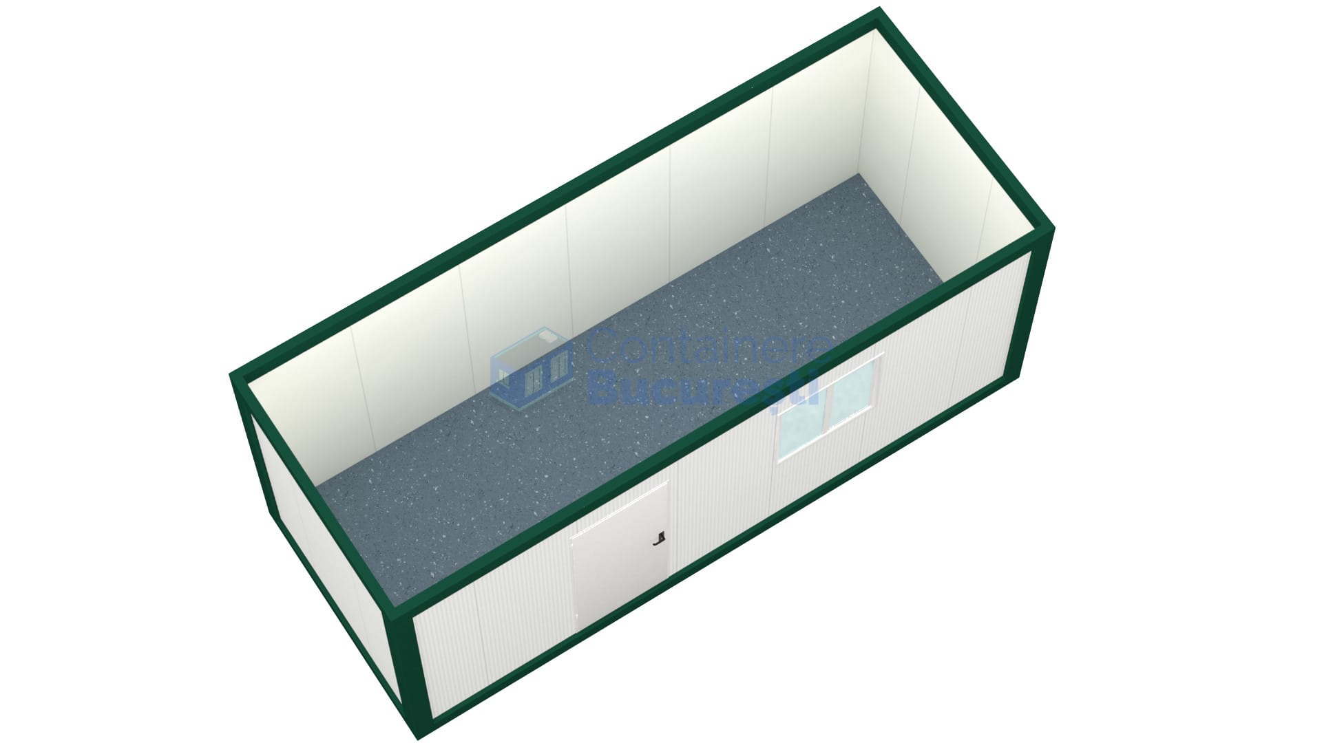 container birou bucuresti 6metri 1geam verde2