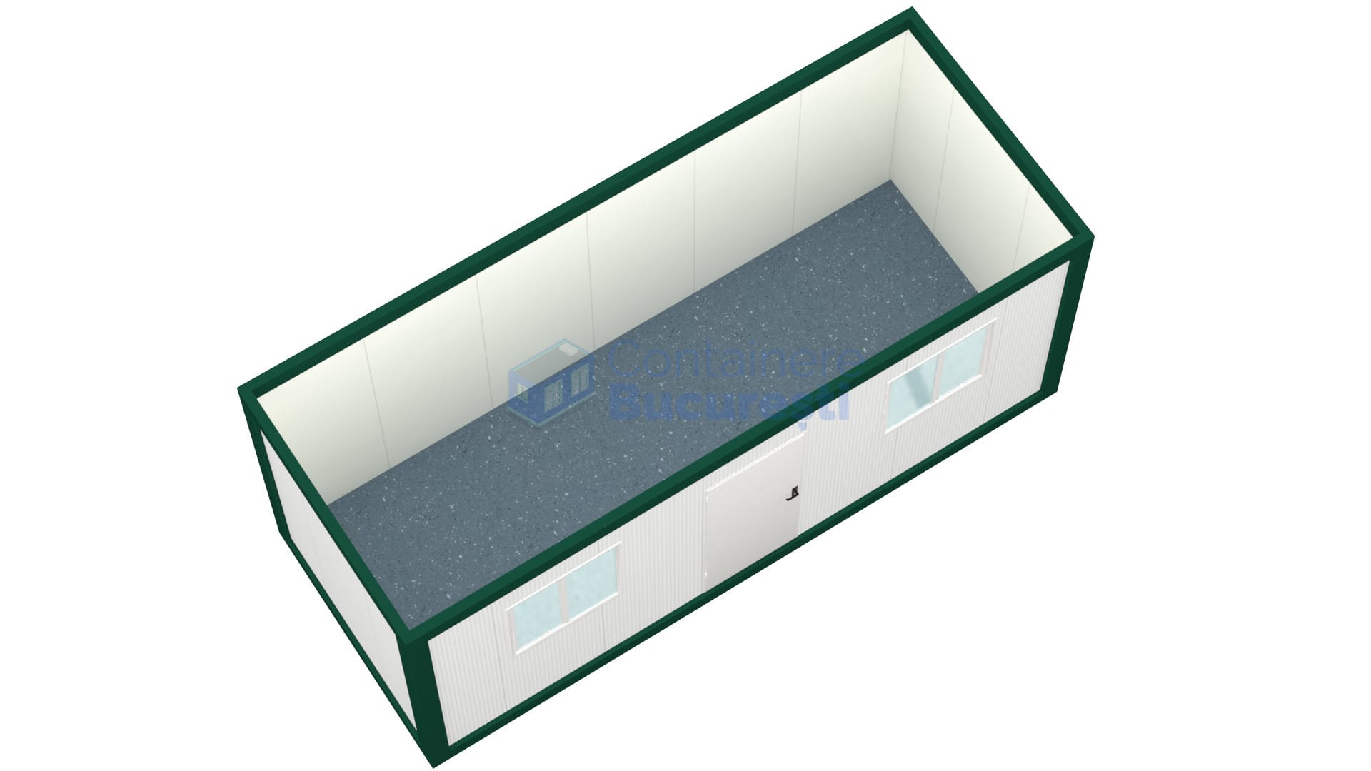 container birou bucuresti 6metri 2geamuri verde2