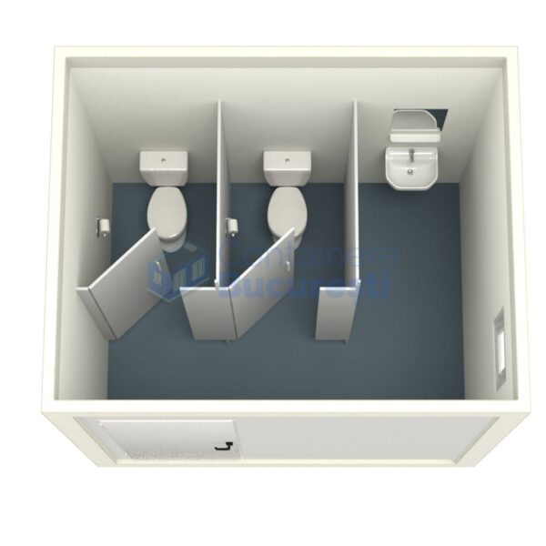 container sanitar bucuresti 3metri 2wc alb