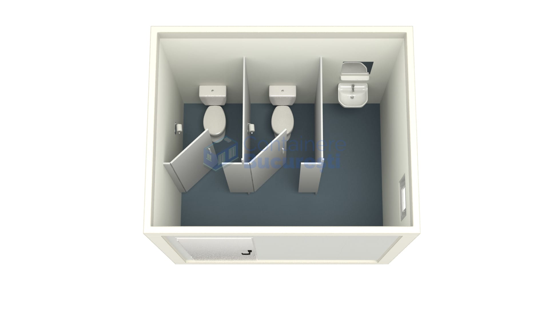 container sanitar bucuresti 3metri 2wc alb