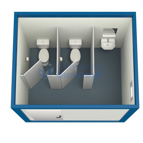 container sanitar bucuresti 3metri 2wc albastru