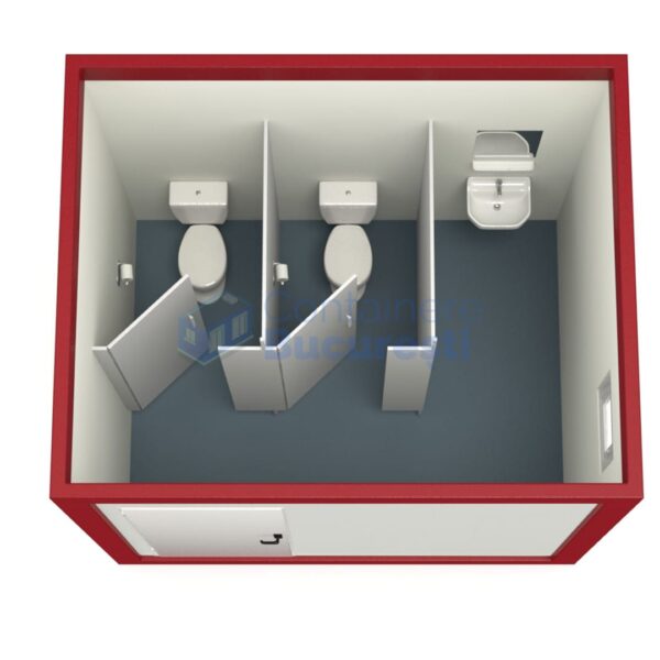 container sanitar bucuresti 3metri 2wc rosu