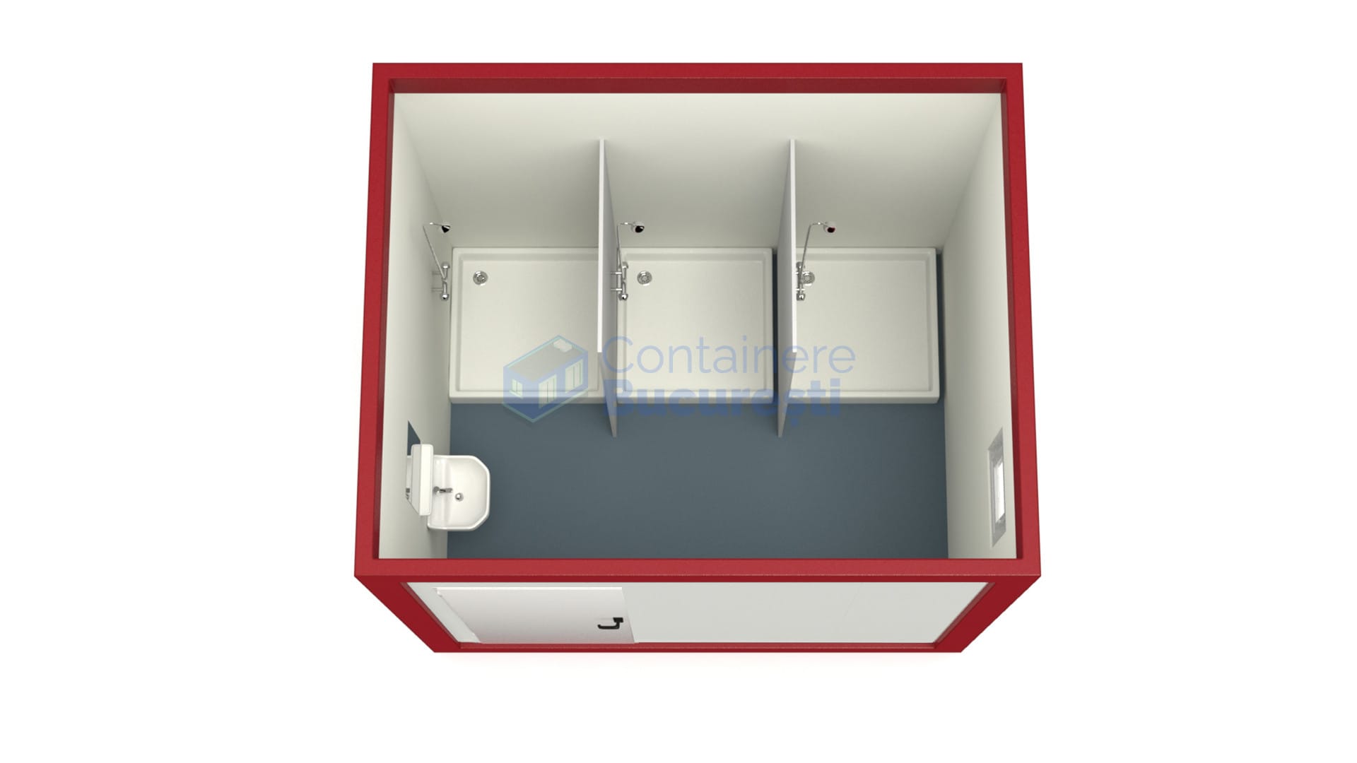 container sanitar bucuresti 3metri 3dusuri rosu