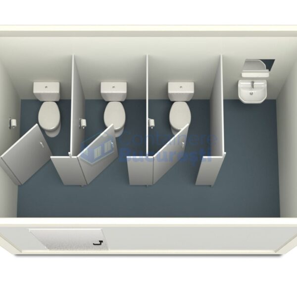 container sanitar bucuresti 4metri 3wc alb
