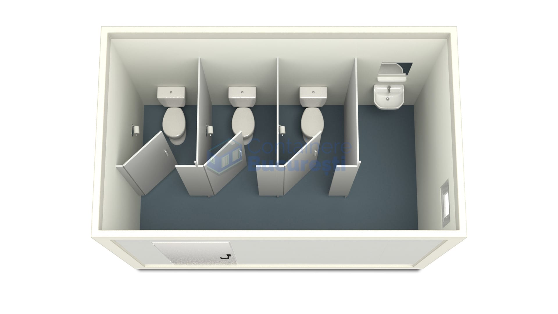 container sanitar bucuresti 4metri 3wc alb