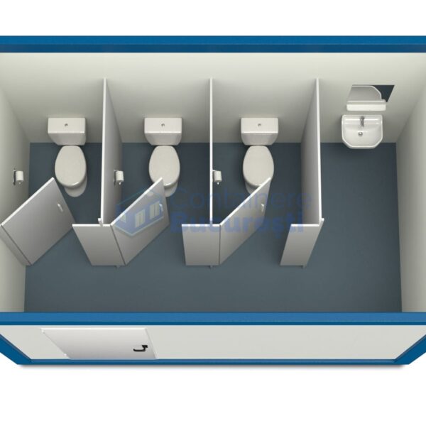 container sanitar bucuresti 4metri 3wc albastru