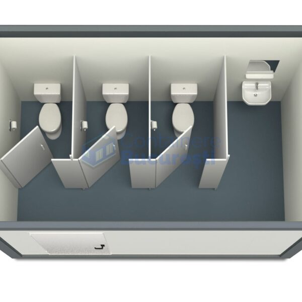 container sanitar bucuresti 4metri 3wc gri