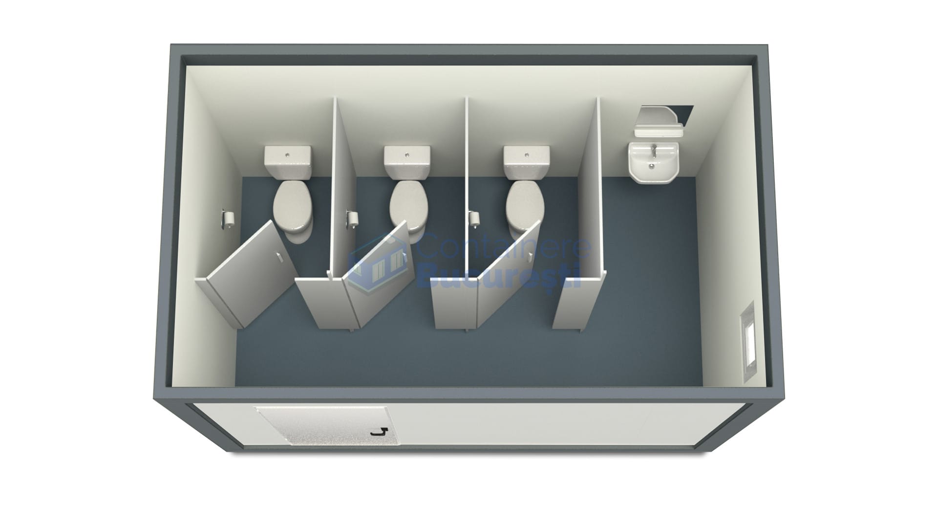 container sanitar bucuresti 4metri 3wc gri