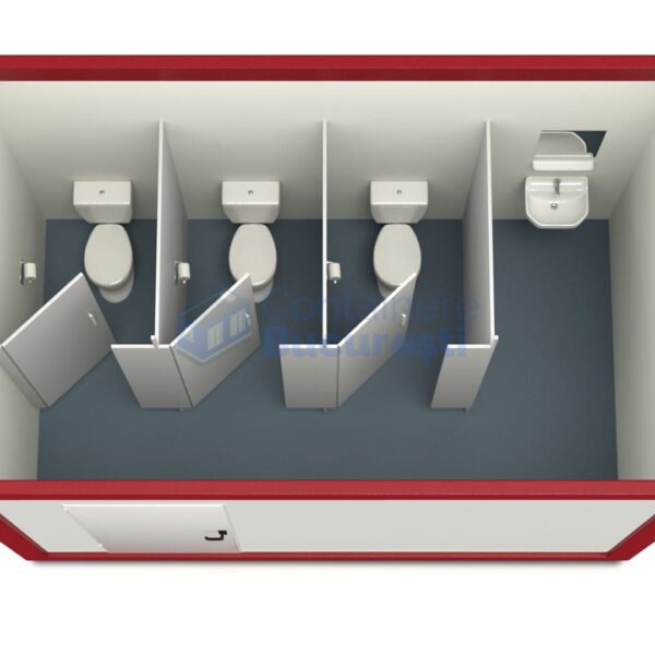 container sanitar bucuresti 4metri 3wc rosu