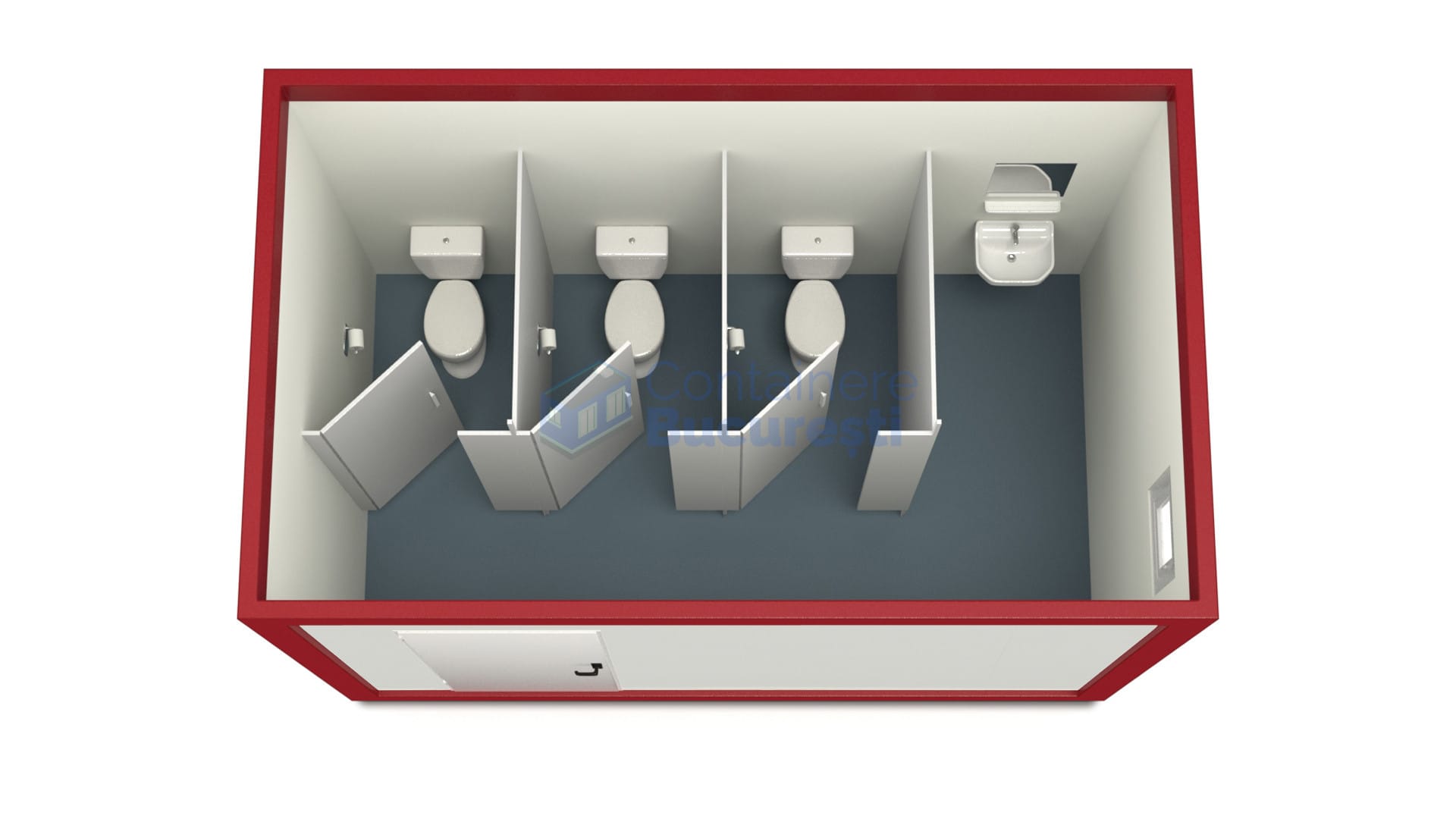 container sanitar bucuresti 4metri 3wc rosu