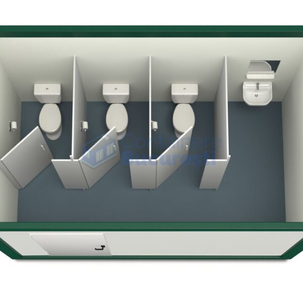 container sanitar bucuresti 4metri 3wc verde