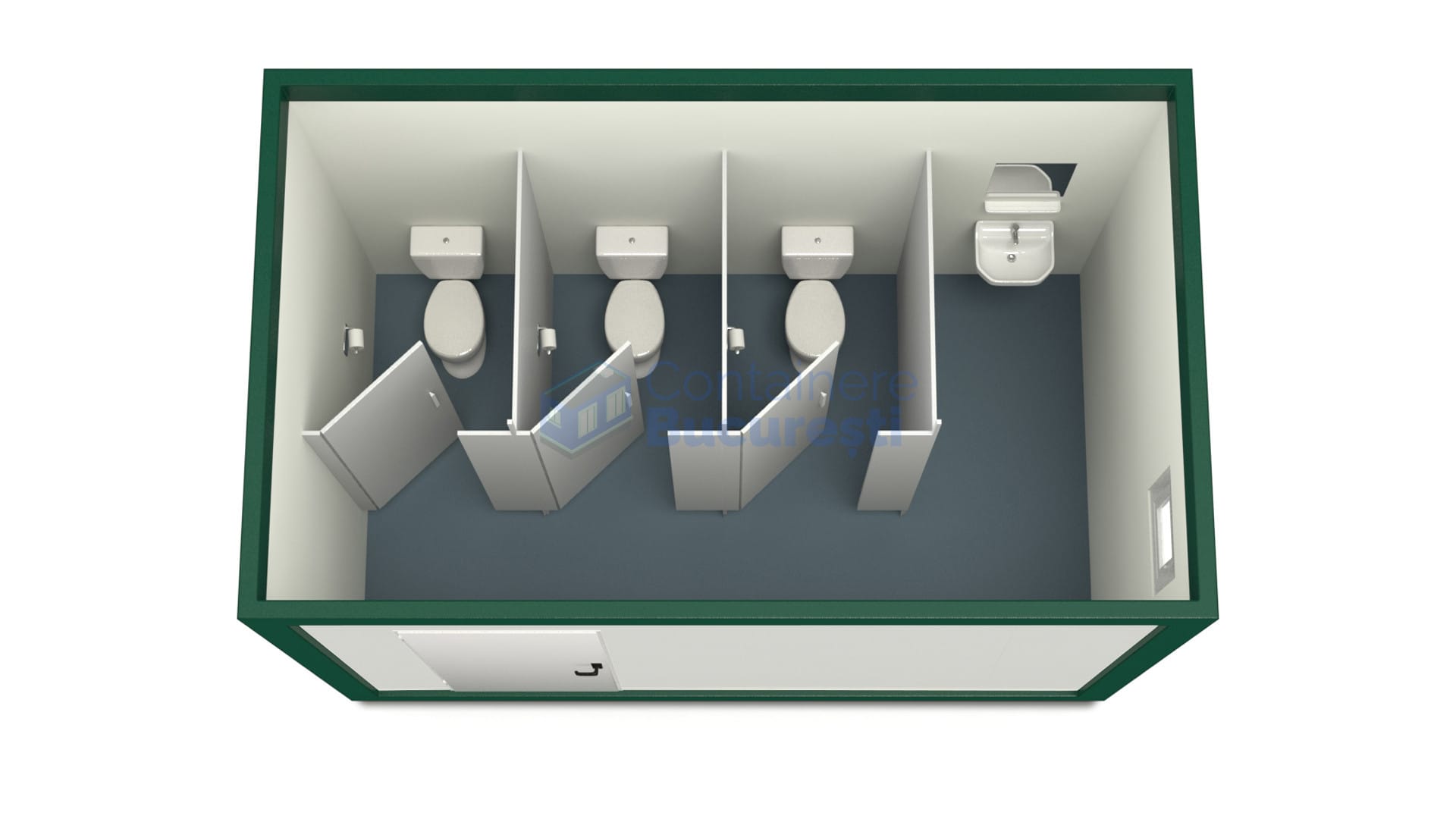 container sanitar bucuresti 4metri 3wc verde