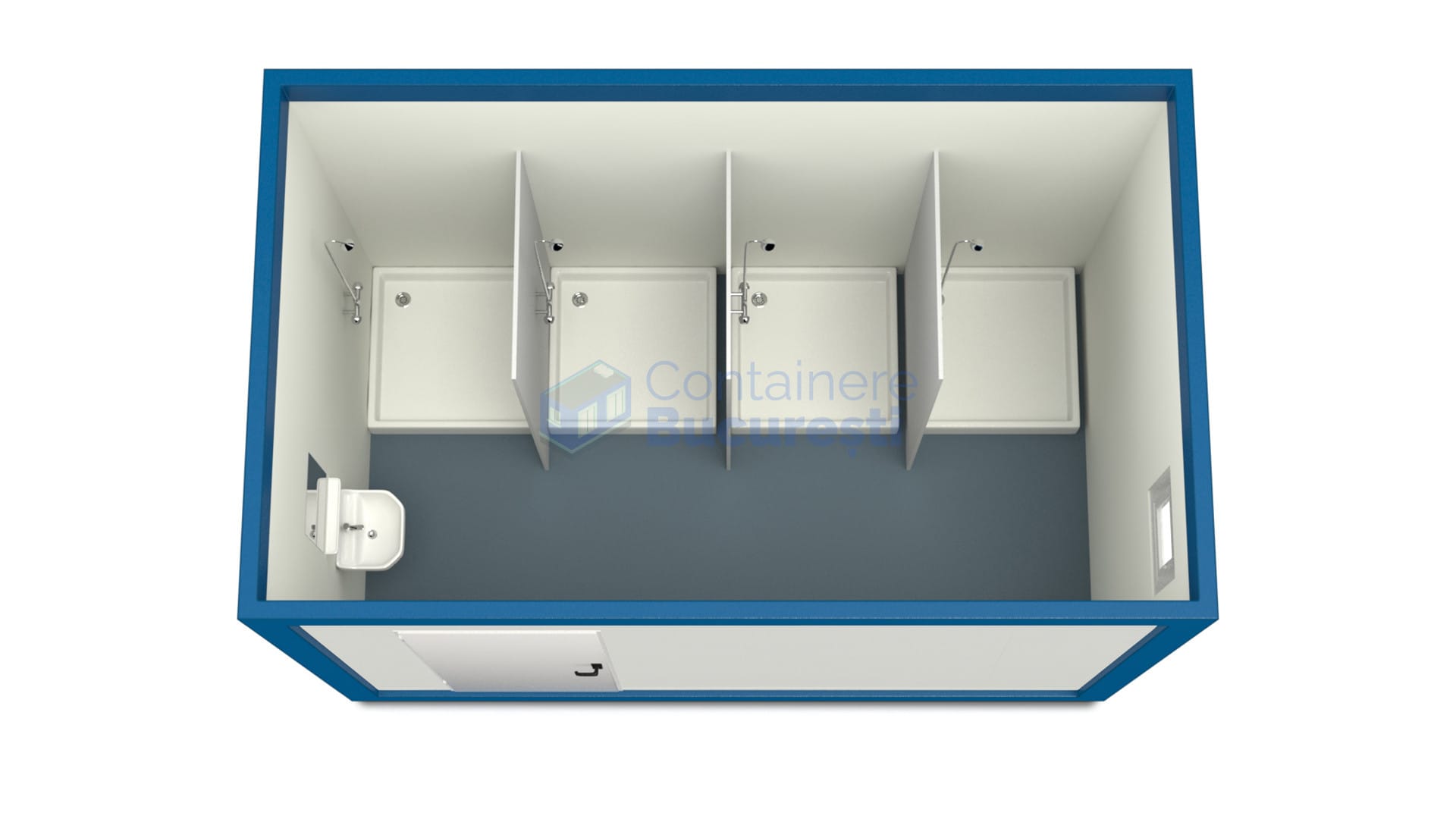 container sanitar bucuresti 4metri 4dusuri albastru