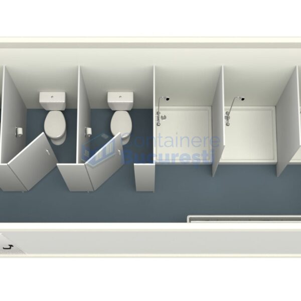 container sanitar bucuresti 6metri 3dusuri 3wc alb