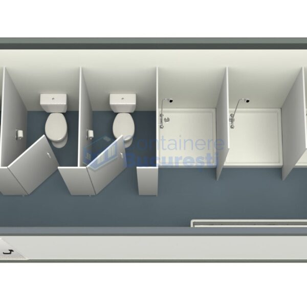 container sanitar bucuresti 6metri 3dusuri 3wc gri