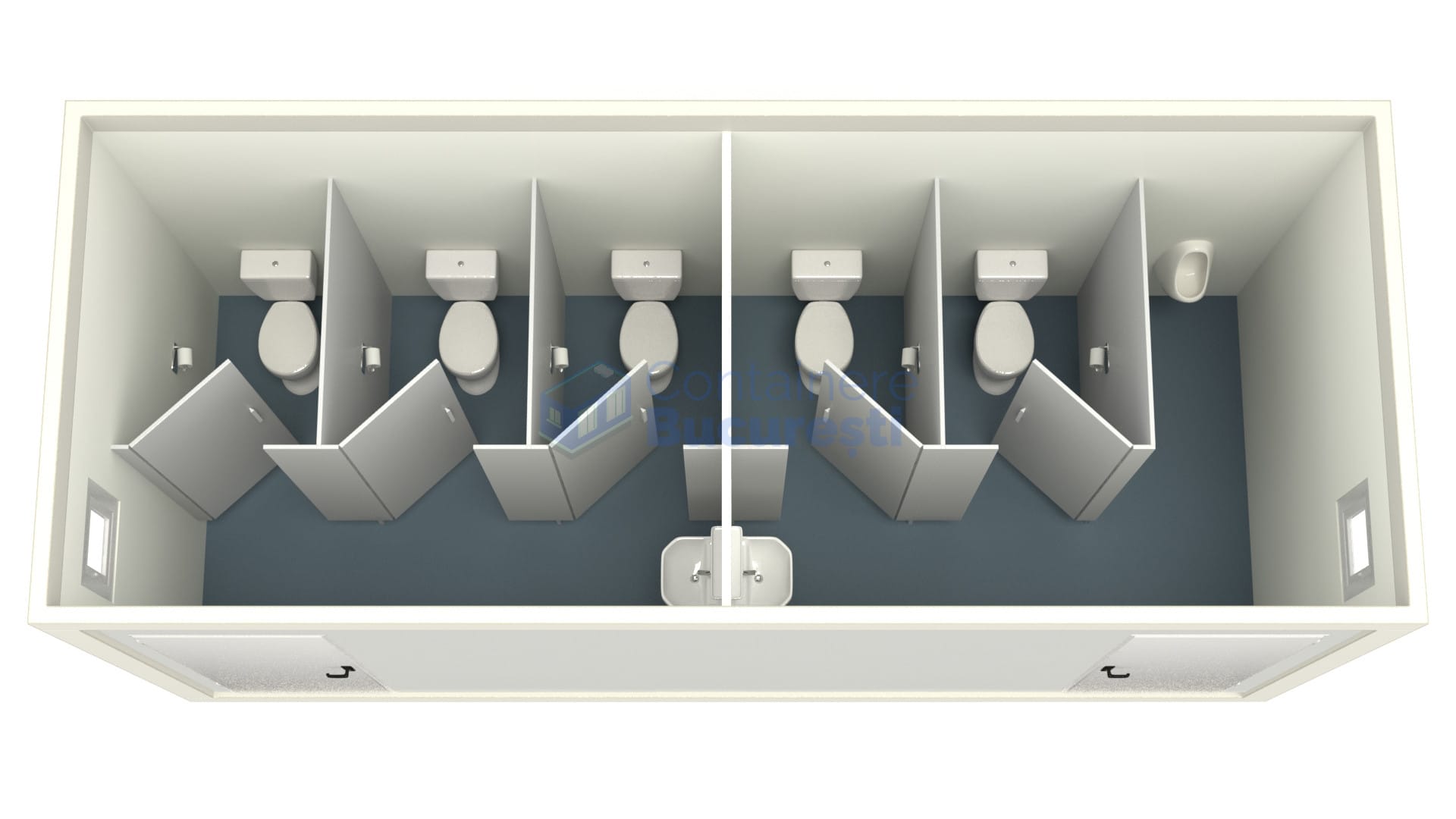 container sanitar bucuresti 6metri 5wc alb