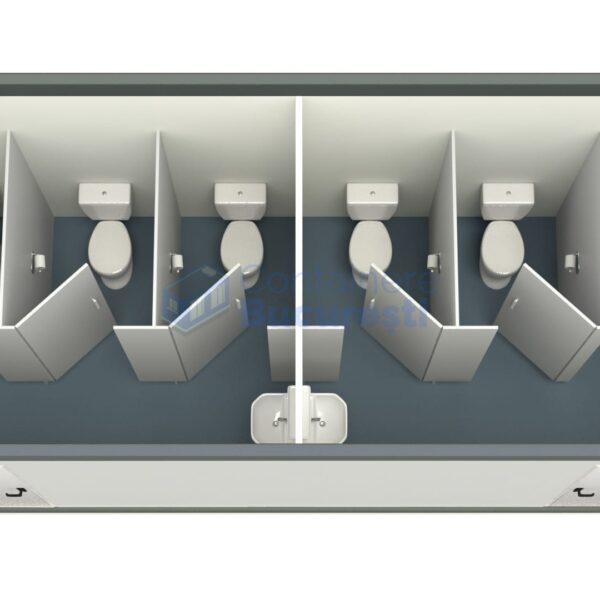 container sanitar bucuresti 6metri 5wc gri