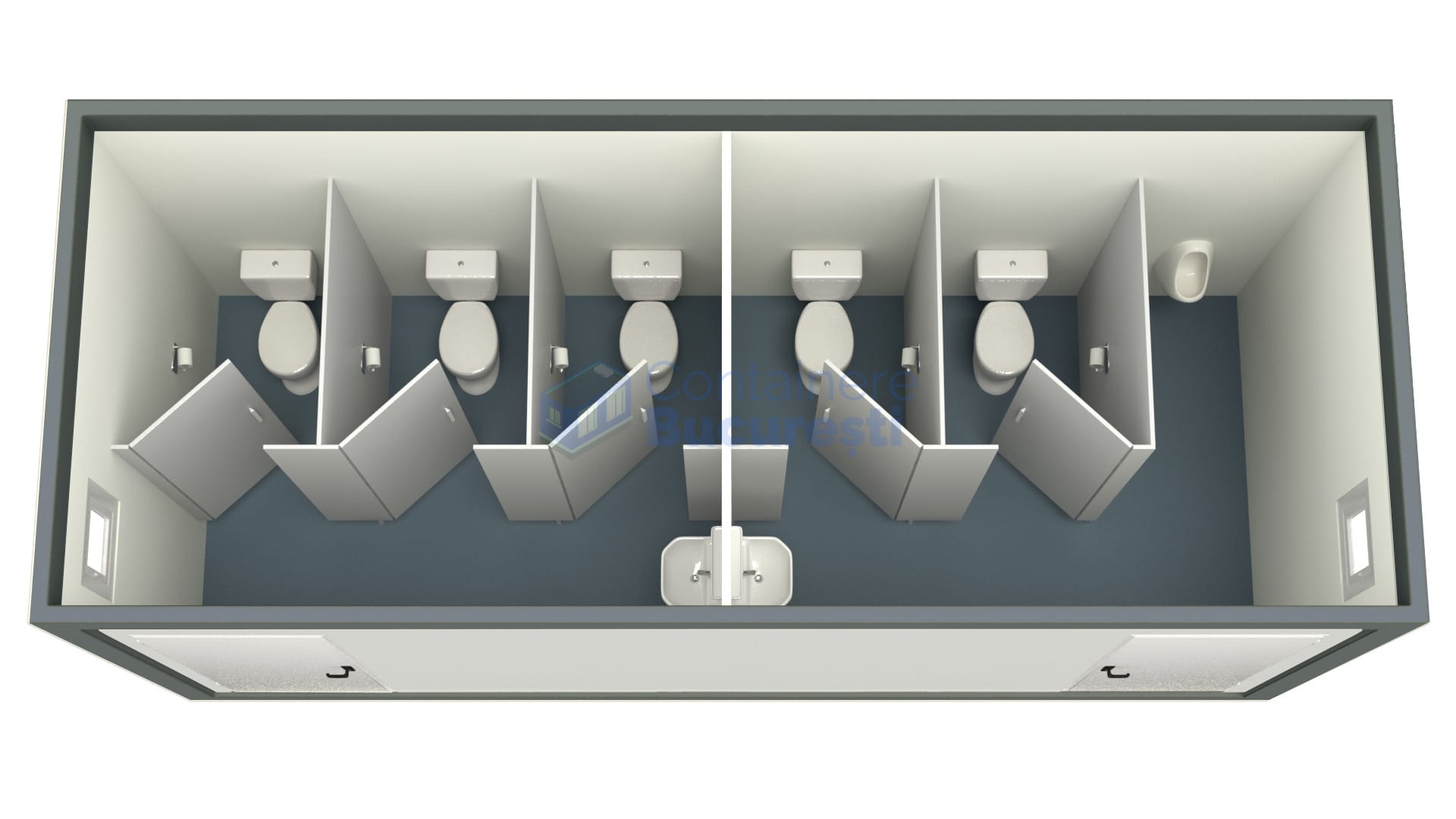 container sanitar bucuresti 6metri 5wc gri